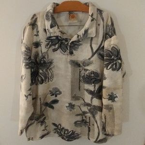 Chico's Fleece Pullover with Floral Print